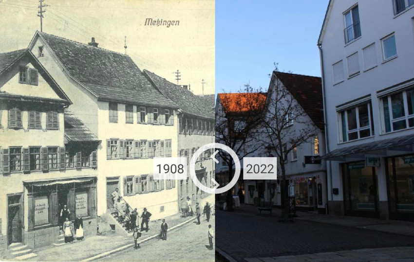 Stuttgarterstraße Metzingen 1908 und heute